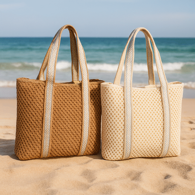 Sac de plage en tissu tressé